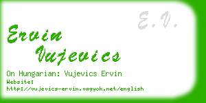 ervin vujevics business card